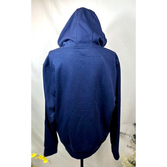 Unisex All in Motion Drawstring Hood Kangaroo Pouch Zip Up Hoodie Blue L - Picture 7 of 9